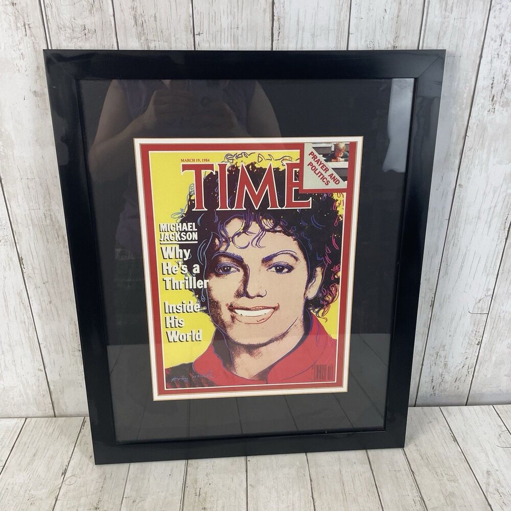 Time Mag Cover Michael Jackson By Andy Warhol Professionally Framed & Matted